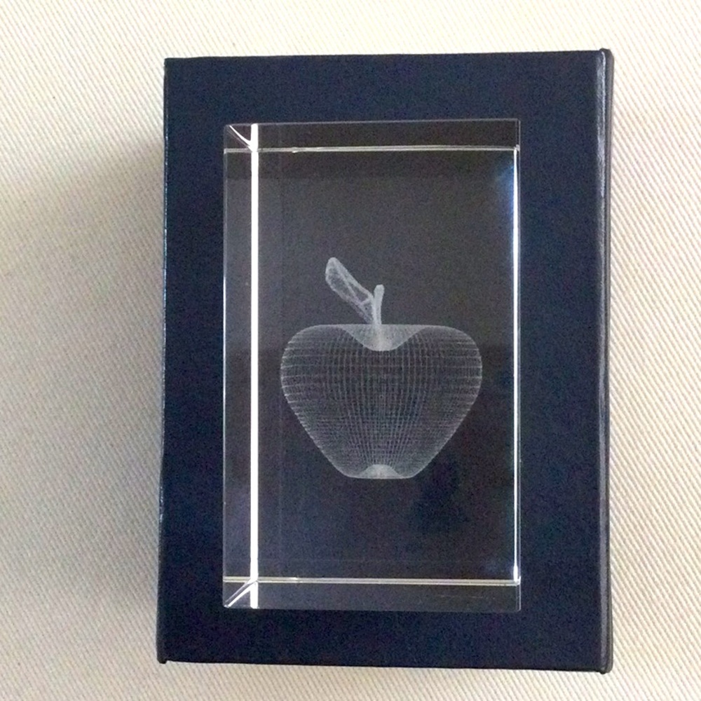 3/$10 | Crystal 3D laser etched paperweight -  Apple